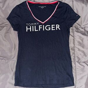 Tommy Hilfiger Navy Blue V-Neck Short Sleeve T-Shirt